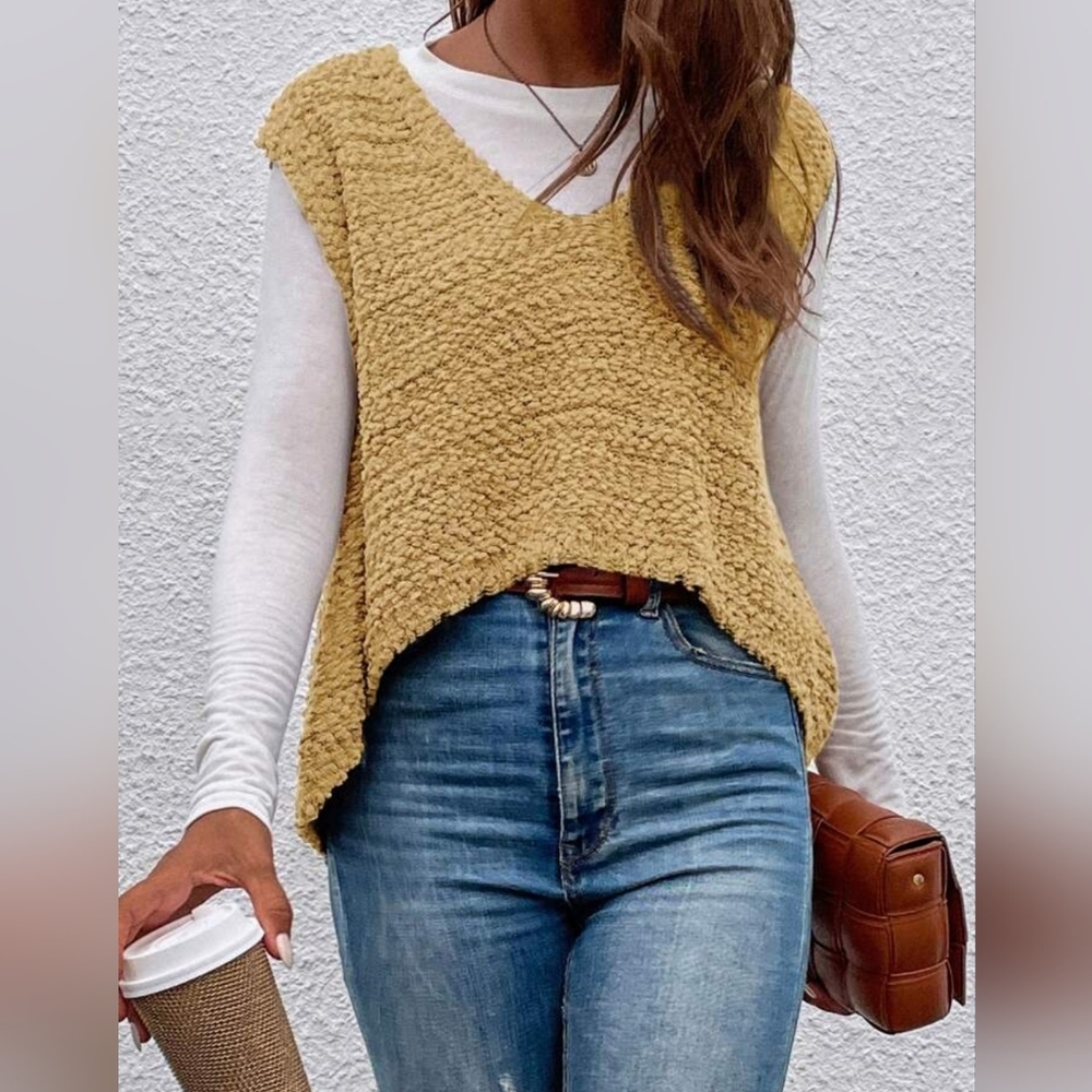 Chunky Loose Knit Oversized Sweater Vest